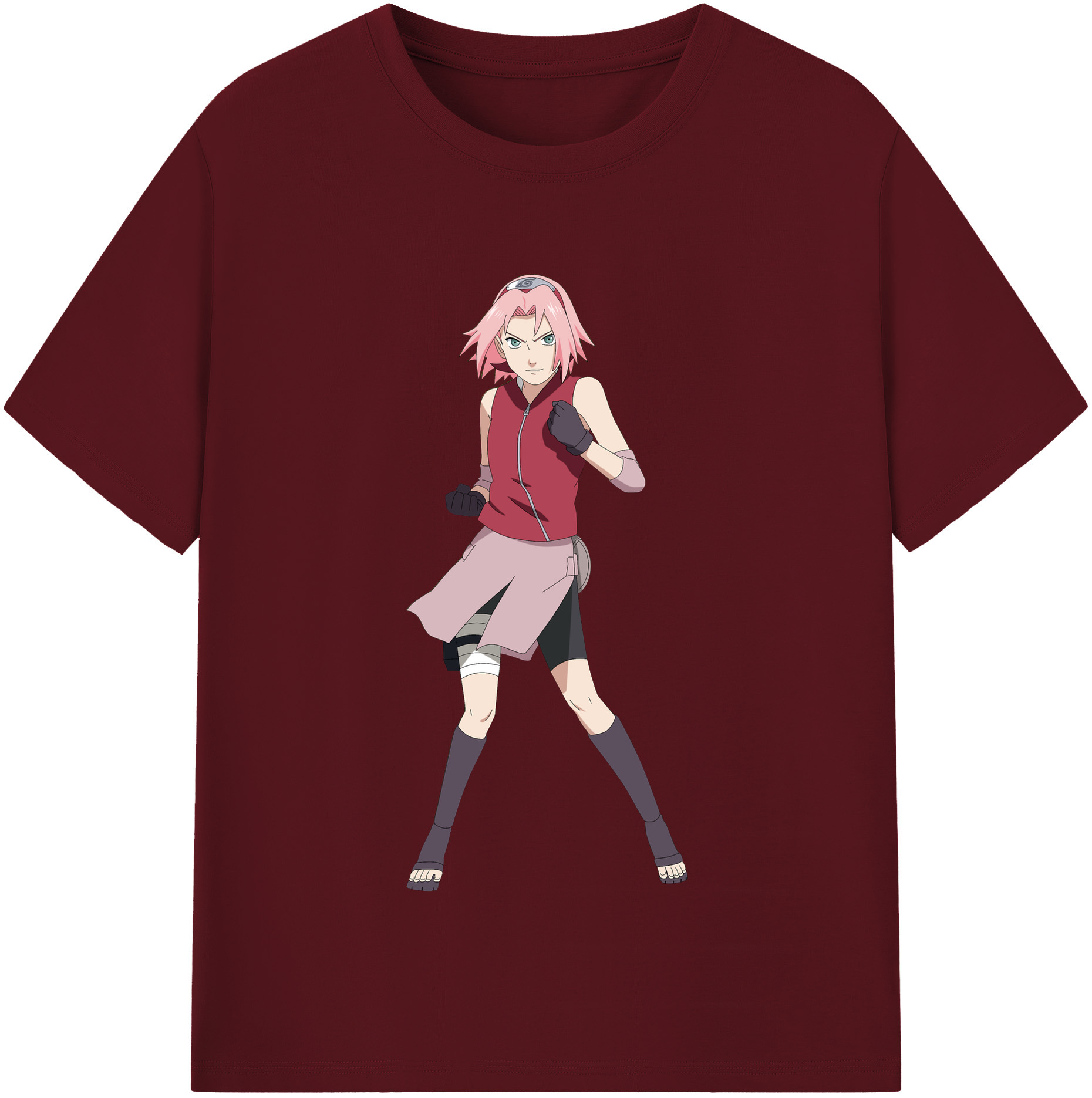 （画像用） NARUTO -ナルト- 春野サクラ Haruno Sakura 綿100％半袖Tシャツ（フロントプリント）